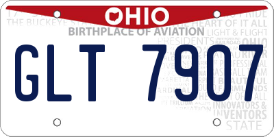 OH license plate GLT7907
