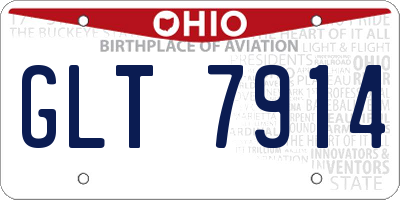 OH license plate GLT7914