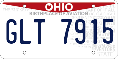 OH license plate GLT7915