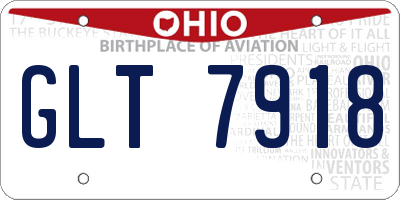 OH license plate GLT7918