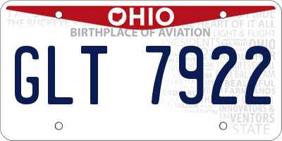 OH license plate GLT7922