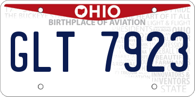 OH license plate GLT7923