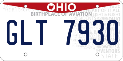 OH license plate GLT7930