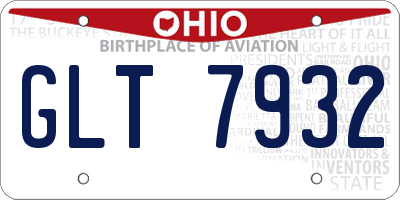 OH license plate GLT7932