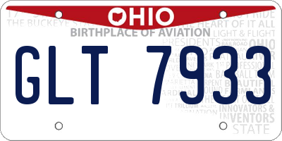 OH license plate GLT7933