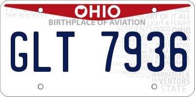 OH license plate GLT7936