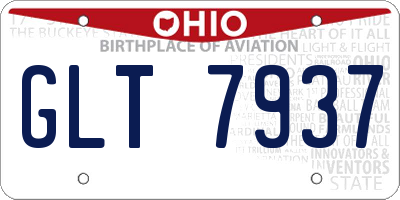 OH license plate GLT7937