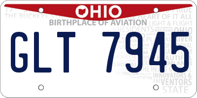 OH license plate GLT7945