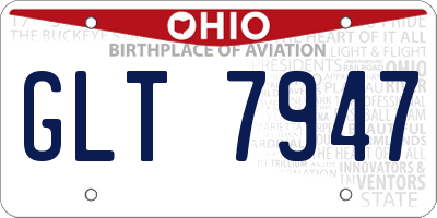 OH license plate GLT7947