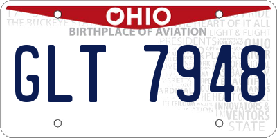 OH license plate GLT7948