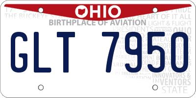 OH license plate GLT7950