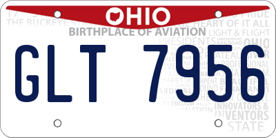 OH license plate GLT7956