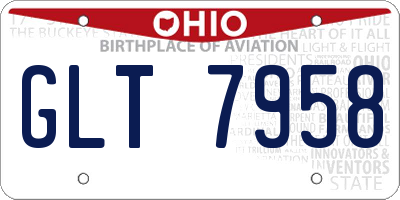 OH license plate GLT7958