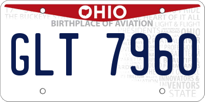OH license plate GLT7960