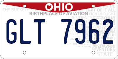 OH license plate GLT7962