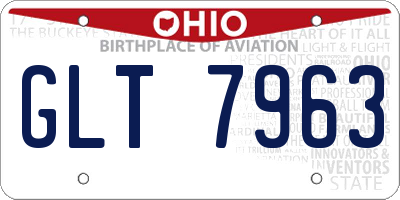 OH license plate GLT7963