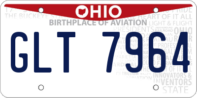 OH license plate GLT7964