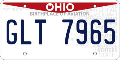 OH license plate GLT7965