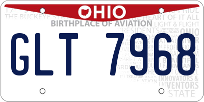 OH license plate GLT7968