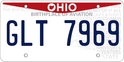 OH license plate GLT7969