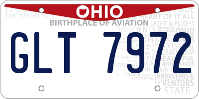 OH license plate GLT7972
