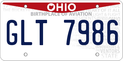 OH license plate GLT7986
