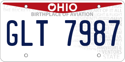 OH license plate GLT7987