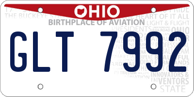 OH license plate GLT7992