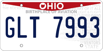 OH license plate GLT7993