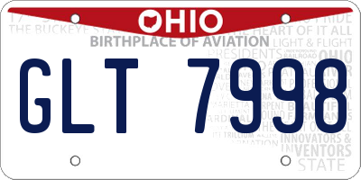 OH license plate GLT7998