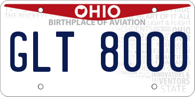 OH license plate GLT8000