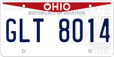OH license plate GLT8014