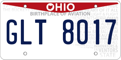 OH license plate GLT8017