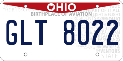 OH license plate GLT8022