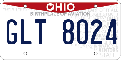 OH license plate GLT8024