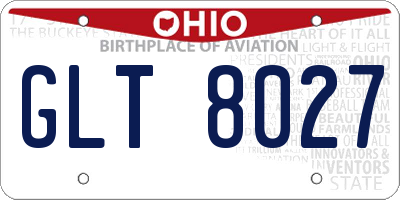 OH license plate GLT8027