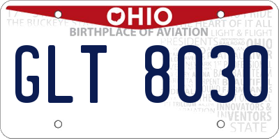 OH license plate GLT8030