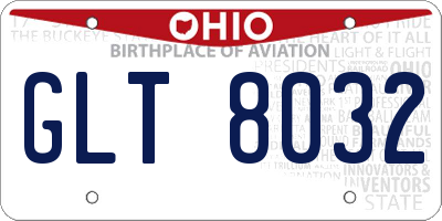 OH license plate GLT8032