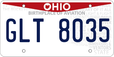 OH license plate GLT8035