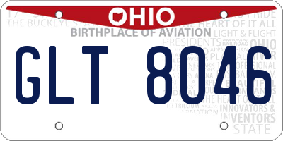 OH license plate GLT8046