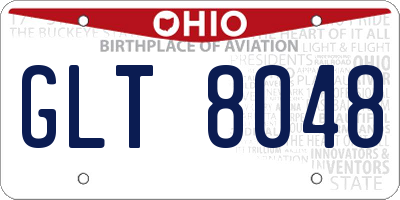 OH license plate GLT8048