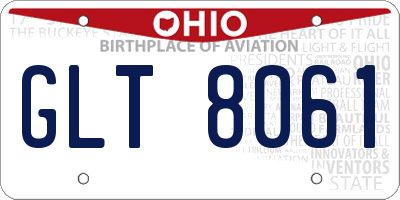 OH license plate GLT8061