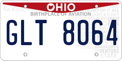 OH license plate GLT8064