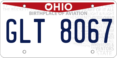 OH license plate GLT8067