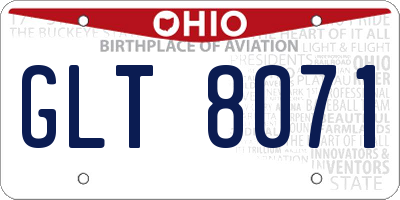 OH license plate GLT8071
