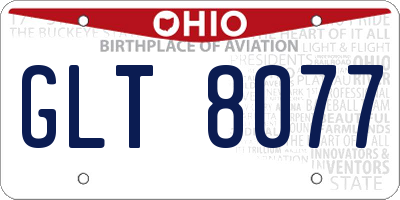 OH license plate GLT8077