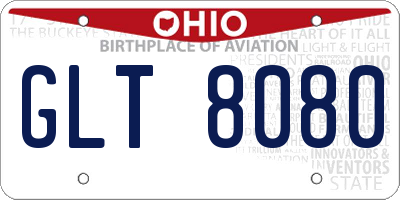 OH license plate GLT8080