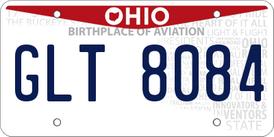 OH license plate GLT8084
