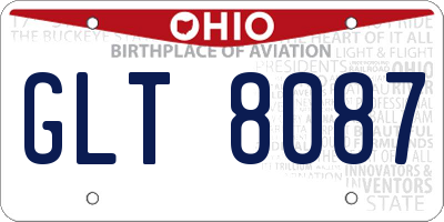 OH license plate GLT8087