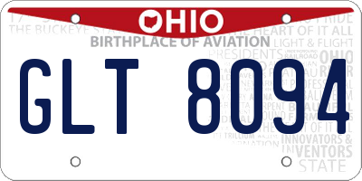 OH license plate GLT8094